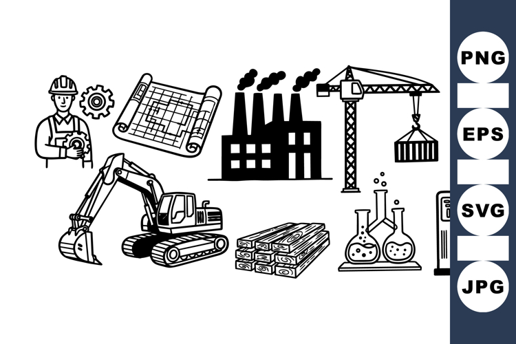 Industrial Engineering Vector Clipart Set Bundle