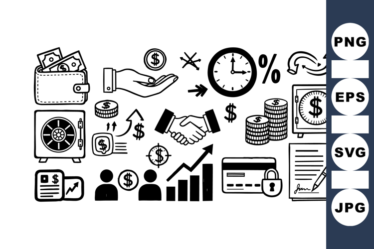 Business Finance Vector Icon Set For Projects