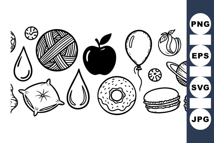 Hand Drawn Cute Icon Clipart Vector Set