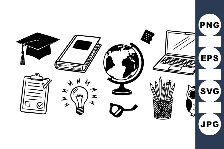 Hand Drawn Educational Icon SVG for Projects