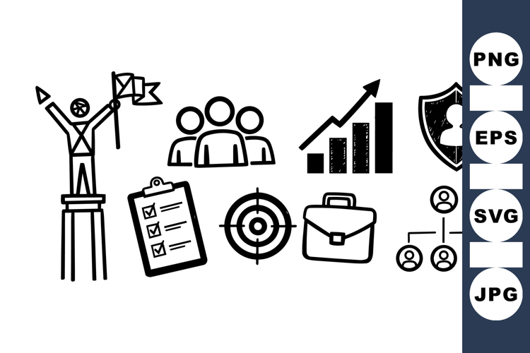 Business Success Icons SVG Vector