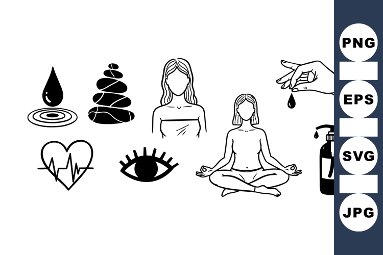 Minimalist Wellness Icon Vector for Spa and Yoga