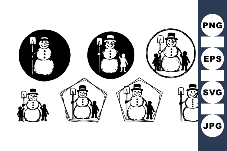 Winter Snowman Silhouette SVG For Holiday Crafts