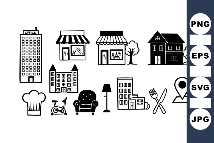 Minimalist Urban Business Icon Vector Set