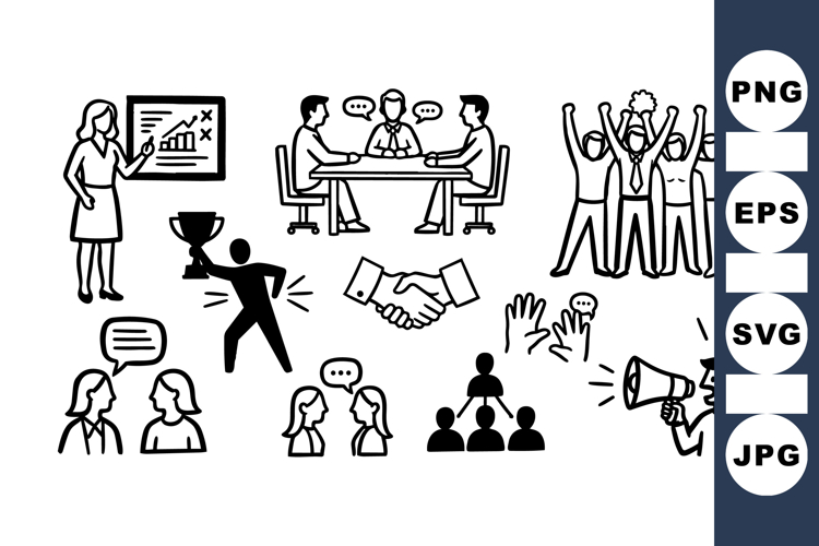 Business Meeting and Teamwork SVG Icon