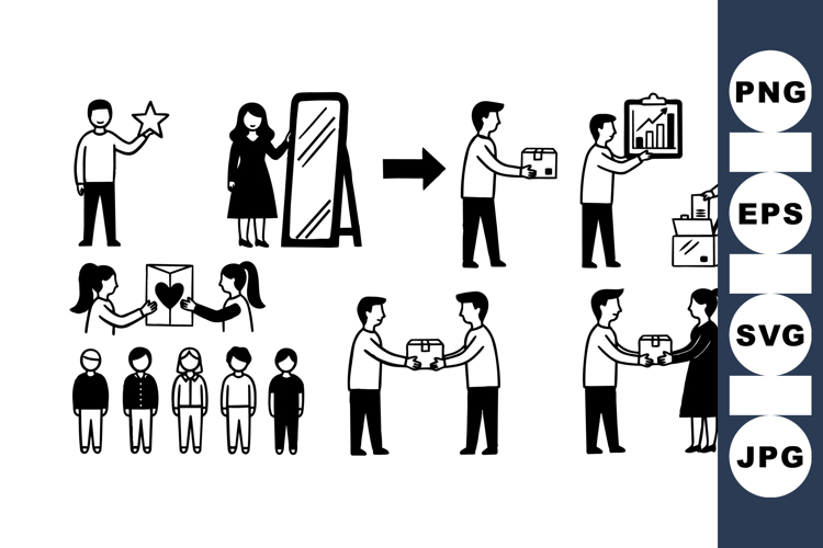 Hand Drawn Business Deal Illustration Set for Presentations