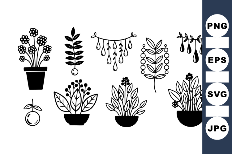 Plant Clipart Black and White