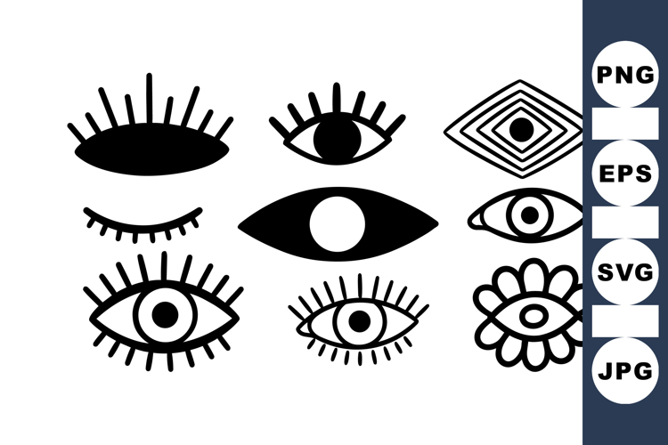 Minimalist Eye Icon Clipart Bundle for Design Use