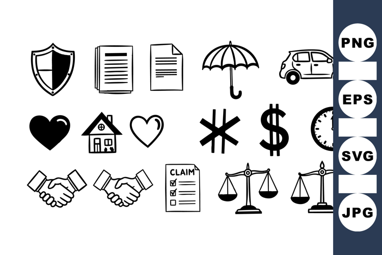 Legal Icon Clipart Bundle for Business and Law Use