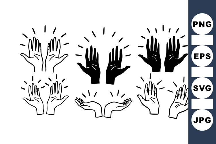 Hand Silhouette Vector Clipart Bundle for Crafts