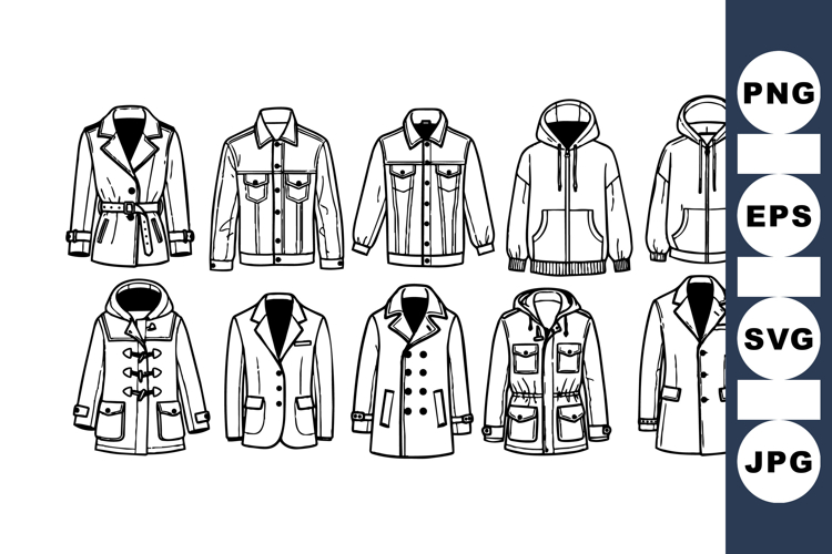 Men Outerwear Jacket Clipart Bundle for Fashion Design