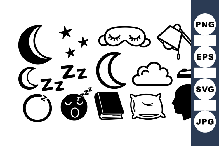 Sleepy Night Clipart Bundle For Relaxing Designs