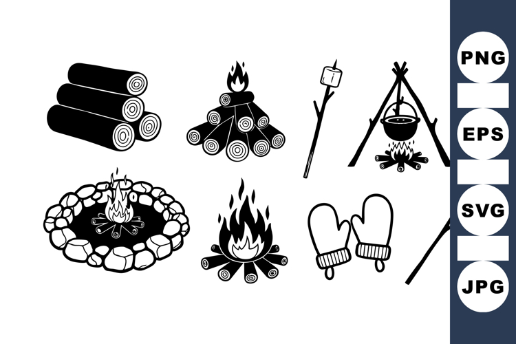 Rustic Campfire Clipart Bundle For Outdoor Camping Use