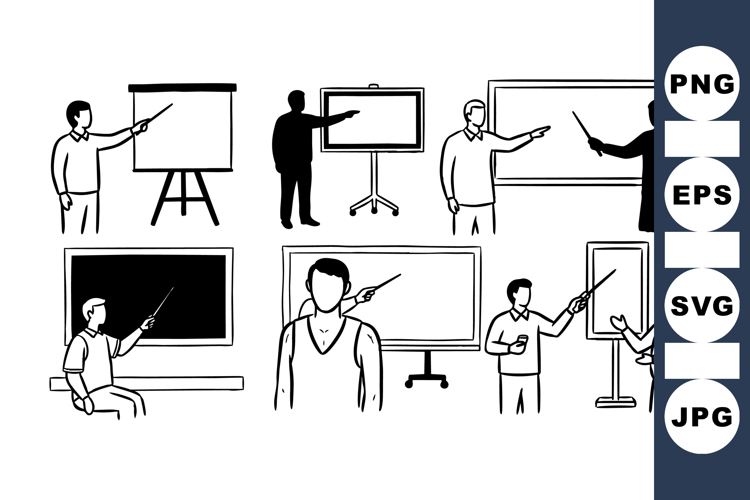 Business Training Presentation Vector Icon Set