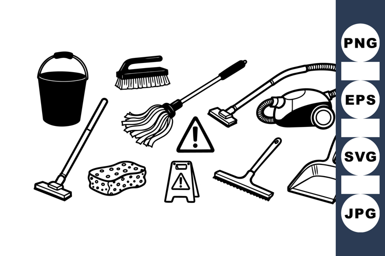 Hand Drawn Cleaning Icons Clipart For Printables