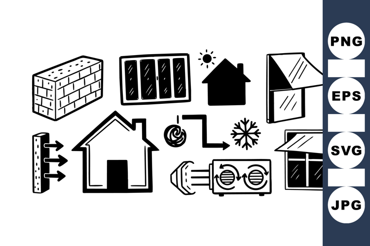Hand Drawn Home Architecture Icon Set