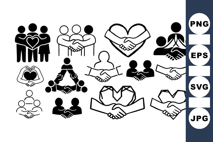 Friendly Handshake Silhouette Icon for Unity