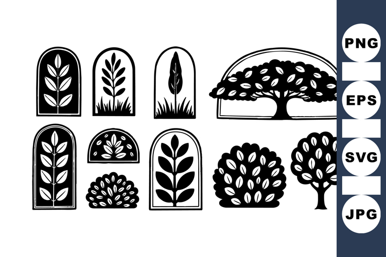 Rustic Botanical Tree Clipart for Nature Designs
