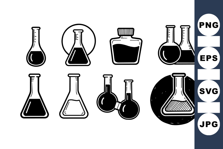 Vintage Chemistry Flask Clipart for Science Projects