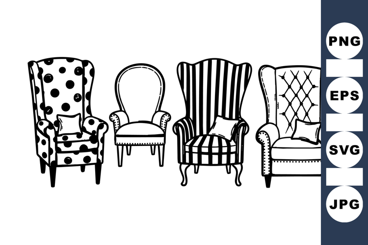 Vintage Classic Chair Clipart For Home Decor