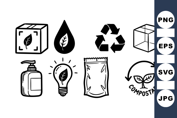 Hand Drawn Eco Friendly Doodle Icon Clipart