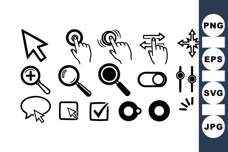 Minimalist Cursor Icon Set for UI Design