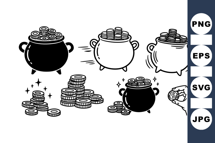 Hand Drawn Lucky Coin Stack Clipart