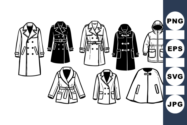Coat And Jacket Clipart For Fashion Projects