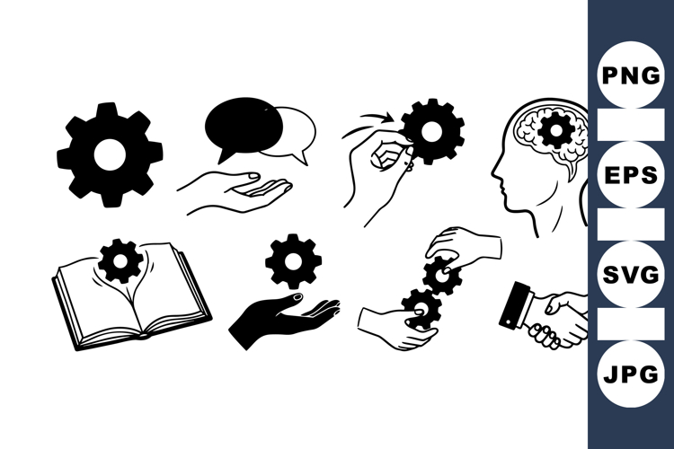 Hand Drawn Gear And Process Icon For UX