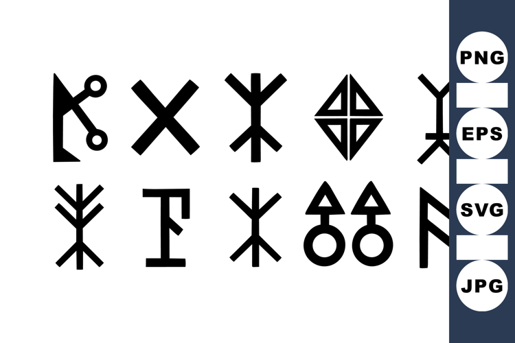 Ancient Nordic Rune Clipart For Crafting