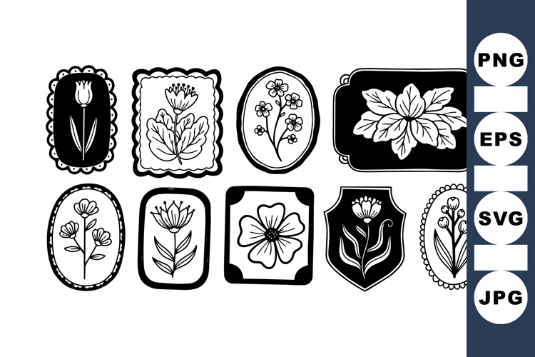 Vintage Botanical Frame Clipart for Crafts