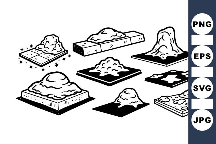 Hand Drawn Sand Piles Clipart