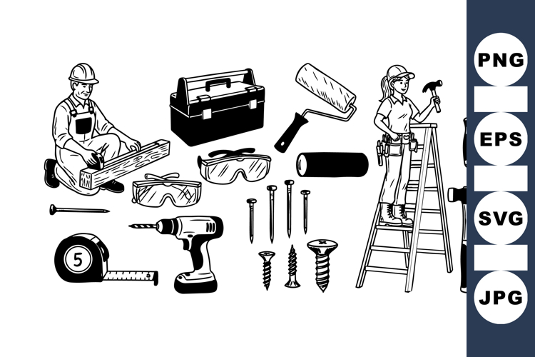 Handyman Tools Clipart for DIY Projects