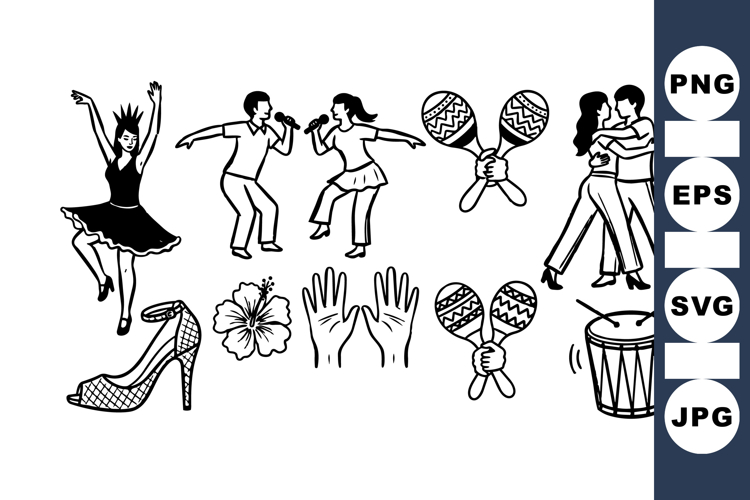 Vintage Dance Music Clipart for Crafts