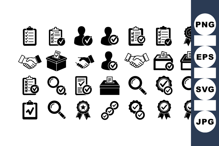 Checklist Verification Icons For Quality Control