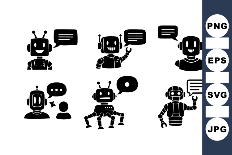 Vector Friendly Chatbot Robot Icon For Web Design
