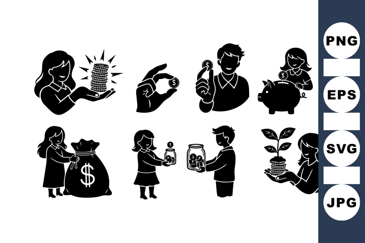 Hand Drawn Money Saving and Growth Icon