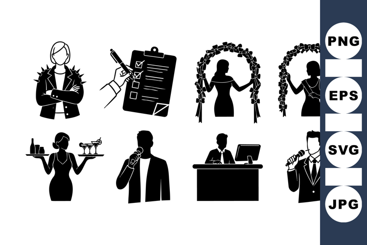 Vector Silhouettes of Event People and Hosts Designs