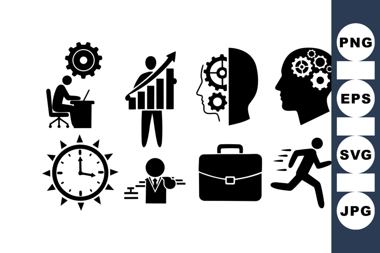 Business Productivity Icon For Presentations