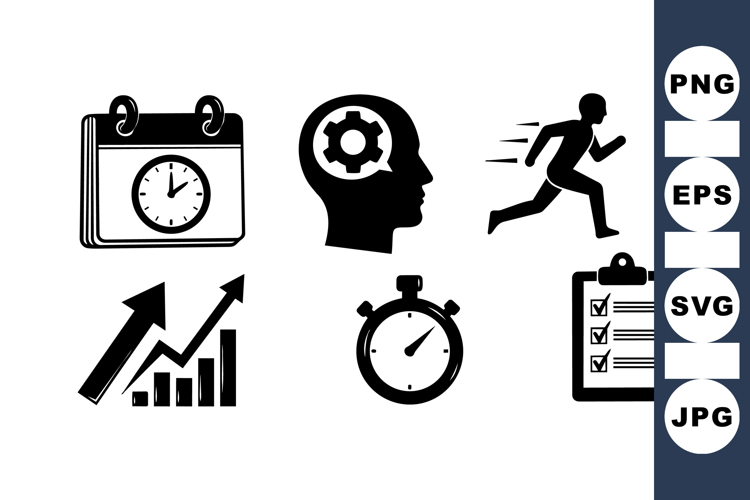 Minimalist Time Management Icon Vector