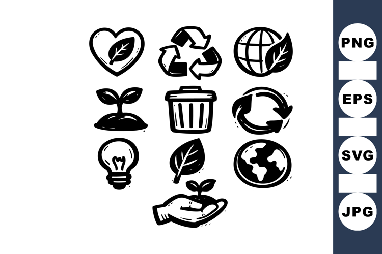Eco Friendly Vector Icons For Environmental Designs