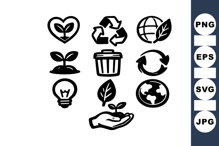 Eco Friendly Icons For Environmental Designs