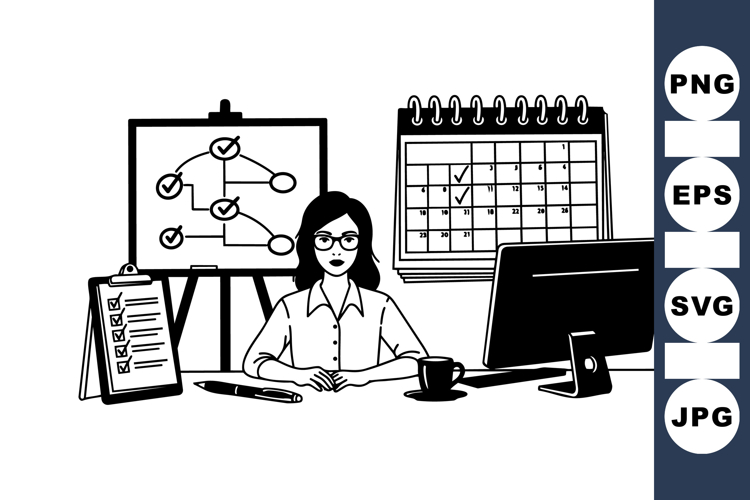 Business Workflow Vector Illustration For Office Use