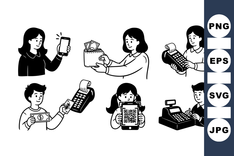 Mobile Payment Vector Clipart For Digital Transactions