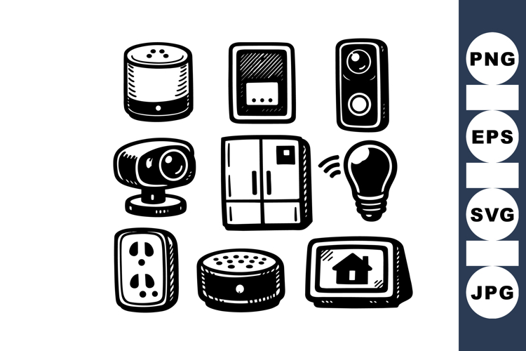 Hand Drawn Smart Home Device Icons For Printables