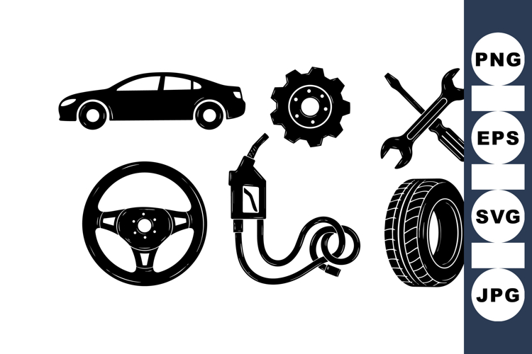 Vector Car Tools Clipart For Auto Repairs