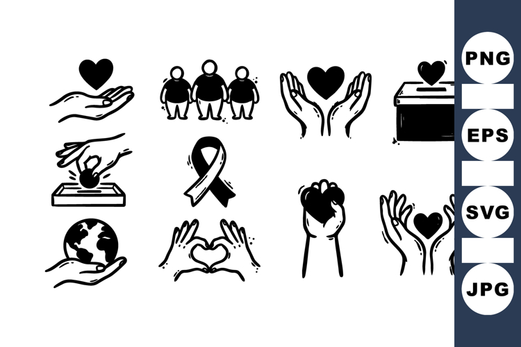 Hand Drawn Charity Donation Icon Clipart
