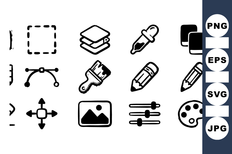 Digital Art Tools Icon Clipart Design