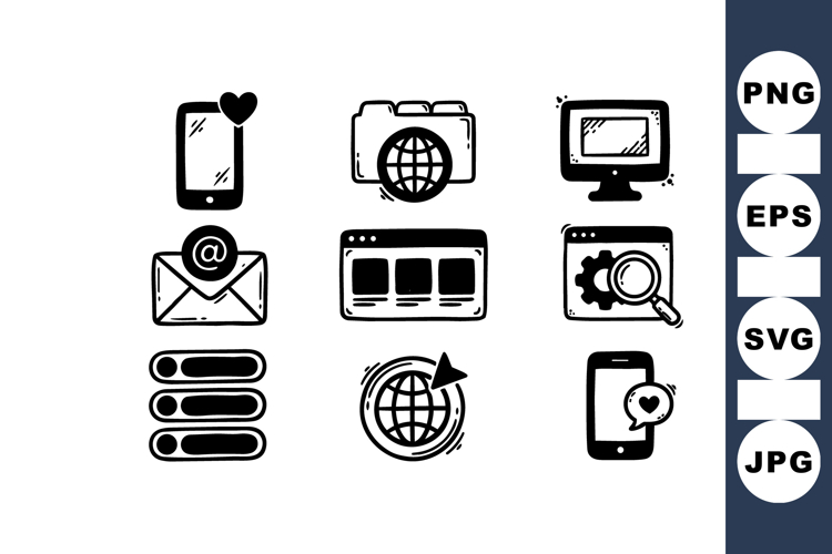 Hand Drawn Social Media Icon For Digital Use