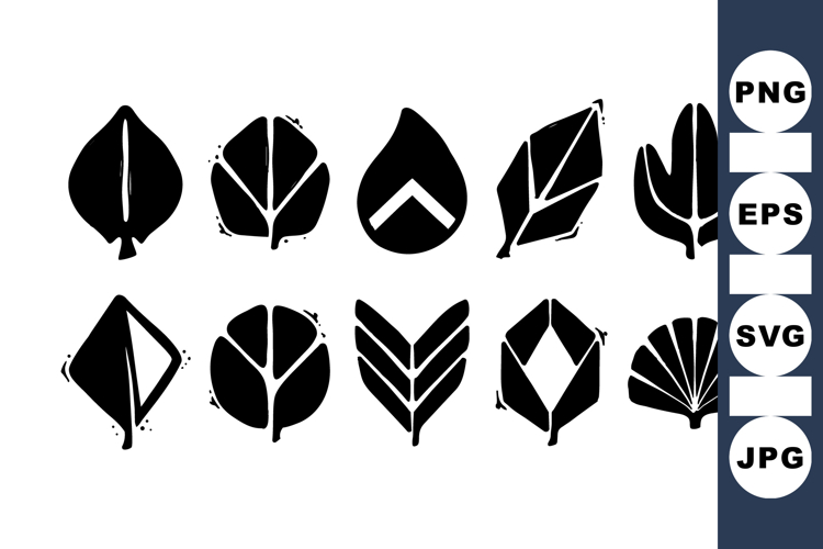 Geometric Minimalist Leaf Icon For Crafts